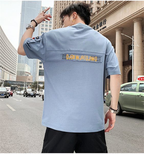 

man half sleeved t-shirt summer fashion korean version short sleeve round neck tshirts designer new male casual tee shirts clothing, White;black