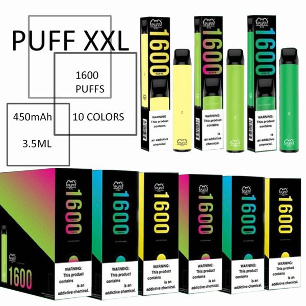 

Новые популярные СЛОЙКА XXL Одноразовые устройства Vape Pen Предварительно заполненные 1600 затяжек Хиты Пары Электронные сигареты Starter Kit Испарители Пусто Новые поступления