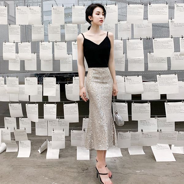 

ethnic clothing mermaid long qipao exquisite sequins bling slim tight evening party gown dresses abito da sera, Red