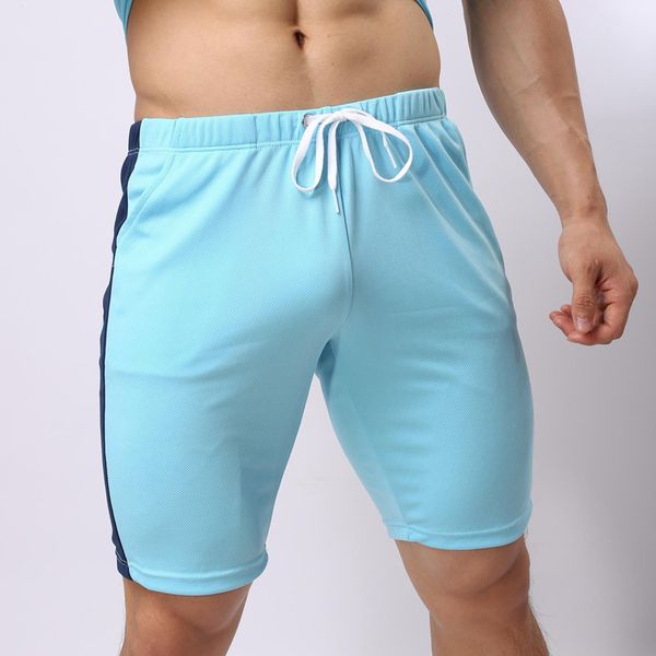 

new joggers shorts fitness mens trainer beach short pants loose workout men patchwork drawstring casual comfortable sweatpants, White;black