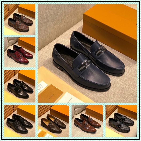 

iduzi luxury monte carlo designer dress shoes black brown lattice leather casual loafers men slip on pointed oxford shoes 38-45