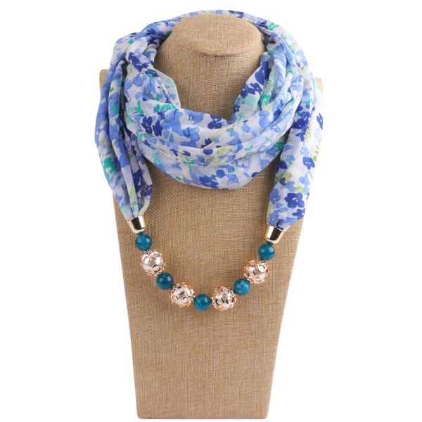 

runmeifa multi-style jewelry statement necklace pendant scarf women bohemia neckerchief foulard femme accessories hijab stores, Blue;gray