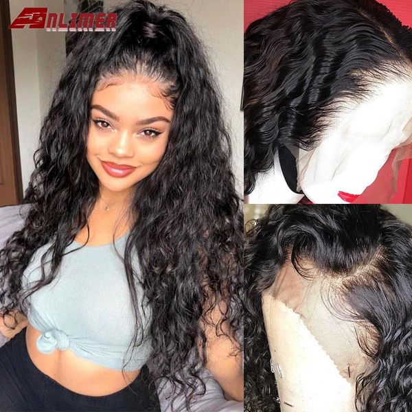 

13x4 13x6 part lace front human hair wigs pre plucked with baby hair brazilian natural water wave wig, Black