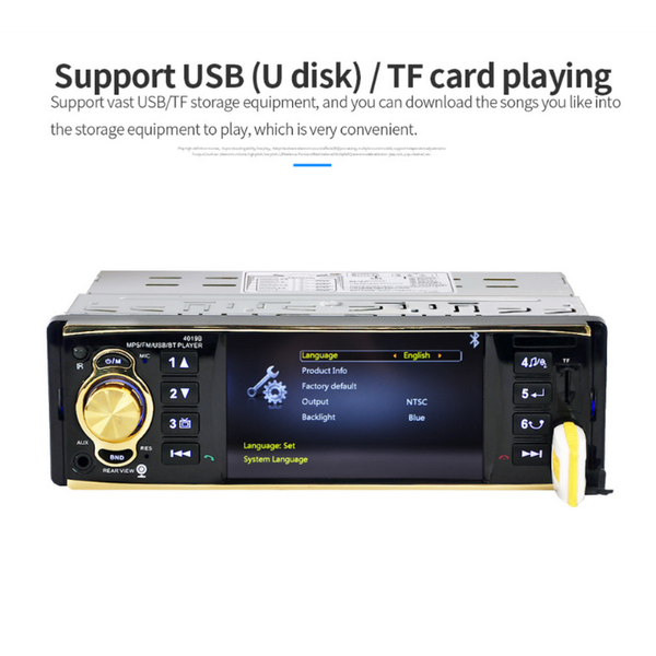 

car mp5 reversing image stereo player usb aux fm bt steering wheel remote control car dvr