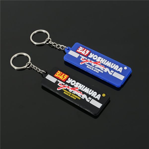 

motorcycle keychain keyring keyfob rubber key ring for yoshimura usa racing motors accessories two side printed high quality, Silver