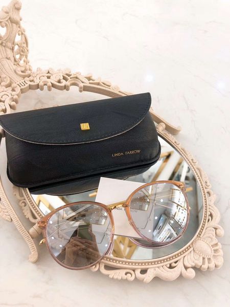 

linda farrow lfl747 sunglasses gold black lens sonnenbrille women luxury designer sunglasses eyewear gafa de sol new with box, White;black