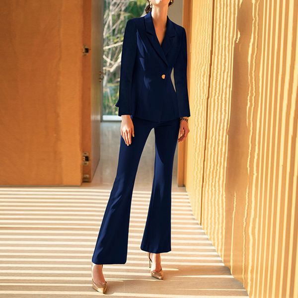 

women's suit women's temperament slim suit 2 piece set (jacket + pants) business casual professional wear custom made, White