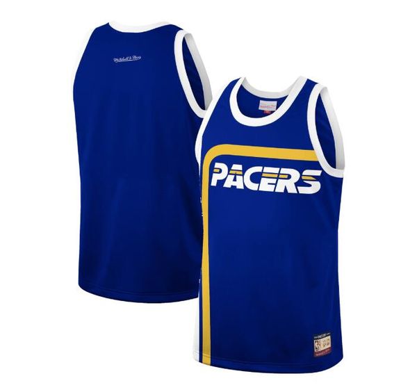 

indiana pacers vintage mitchell & ness hardwoods classics team heritage fashion jersey - royal, Black;red
