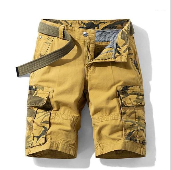 

мода cargo shorts man summer длина колена тонкий прямой камуфляж лоскутная короткие мужчины повседневная одежда мужские карманные, White;black