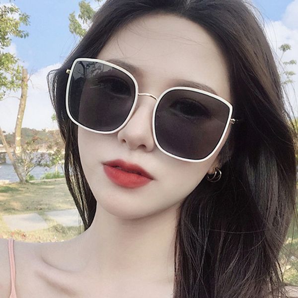 

bibi beige sunglasses ladies trend 2020 new big frame tide glasses name design beach daily matching sunglasses, White;black