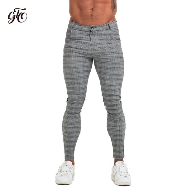 

gingtto men's chinos trousers skinny fit grey chino pants for men full length comfy stretchy chinos slim fit zm360, Black