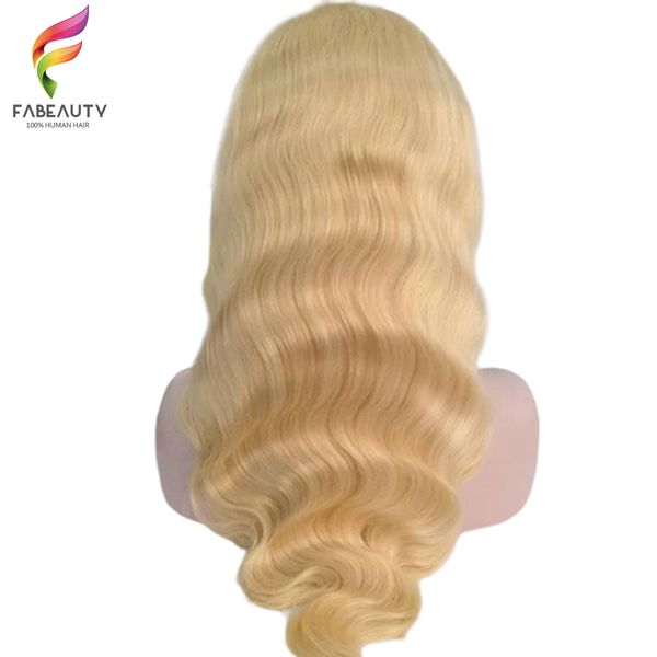 

body wave 613 blonde lace front human hair wigs peruvian lace wig pre-plucked with baby hair glueless honey blonde remy hair, Black