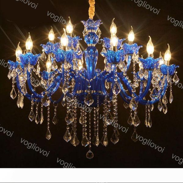 

crystal chandelier k9 blue crystal led filament e14 warm cool white led pendant hanging light home indoor lighting fixture 110v-240v dhl