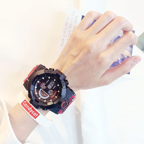 

3uhch cool sports men's waterproof machinery junior middle school students luminous tide luminous electronic watch electronic watch men, Blue