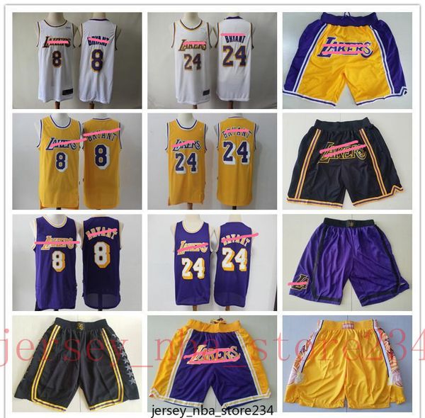 

mens los angeles lakers throwback jersey 8 24 bryant yellow basketball jerseys basketball shorts purple good, Black;red