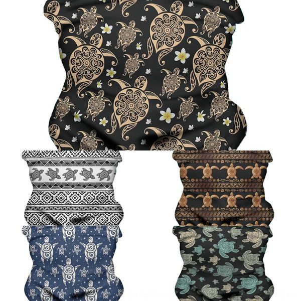 

mask pattern turtle printed towel scarf headscarf windproof cloth windproof cloth mask towel, Black