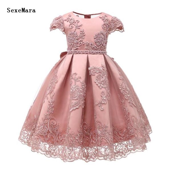 

розовые настроенные девушки цветка платья детская одежда pearls lace дети ребёнки день рождения платье pageant платья cap рукава, Red;yellow