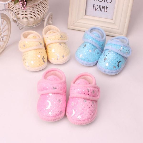 

newborn baby first walkers infant moon stars print baby boys girls shoes soft anti-slip prewalkers spring autumn winter feetwear