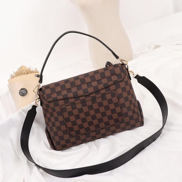

womens bag large capacity zipper plaid design leather shoulder crossbody designer luxury handbags handle tote messenger bags drop ship