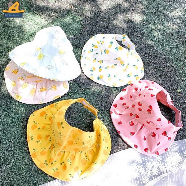

h1527 2020 new korean cartoon empty baby sun-proof sun-shading children's fruit fruit hat, Blue;gray