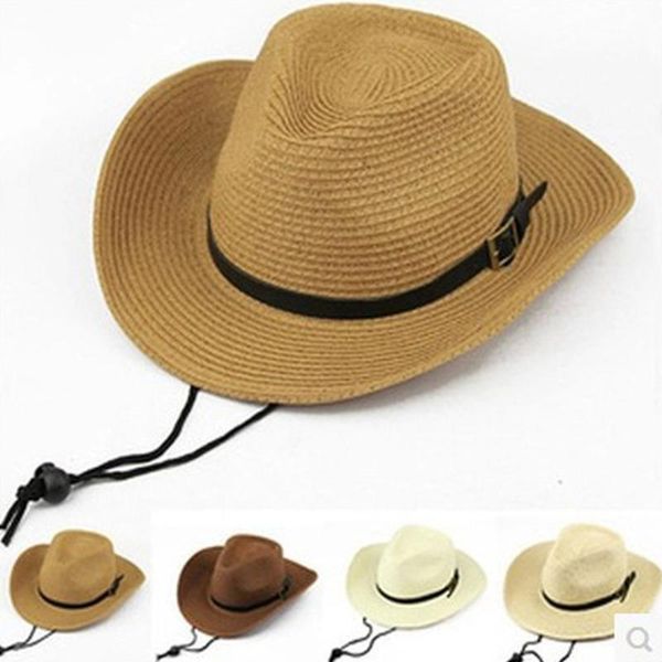

2020 summer foldable sun protection western cowboy hat against uv rays british style vintage lady big brim hat design 1 pc, Blue;gray