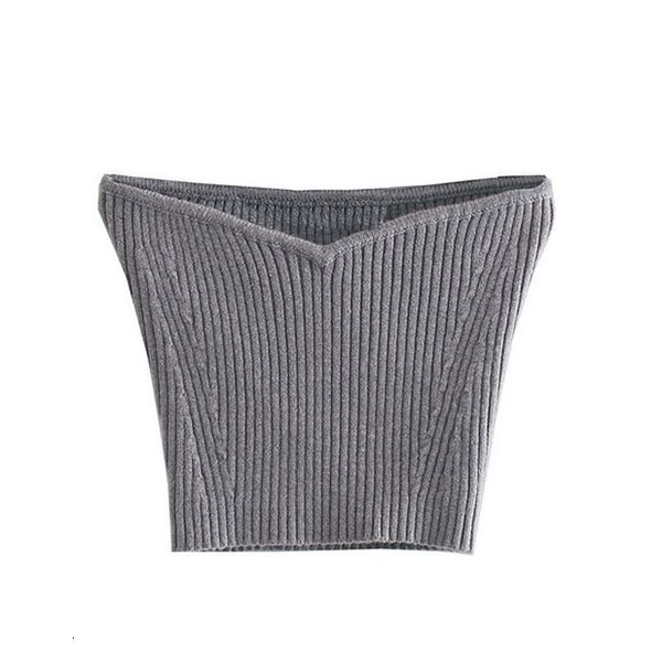 

new fashionable sleeveless and collarless knitted blouse for autumn wear, waist wrapped and chest wrapped drop shipping good quality, White