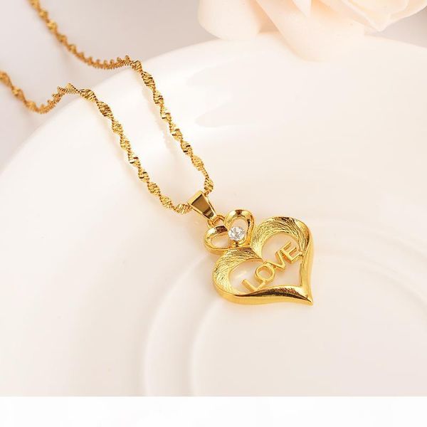 

r stamep love heart character rhinestone crystal jewelry sets pendant necklaces earrings fine gold gf cz girls europe women, Silver