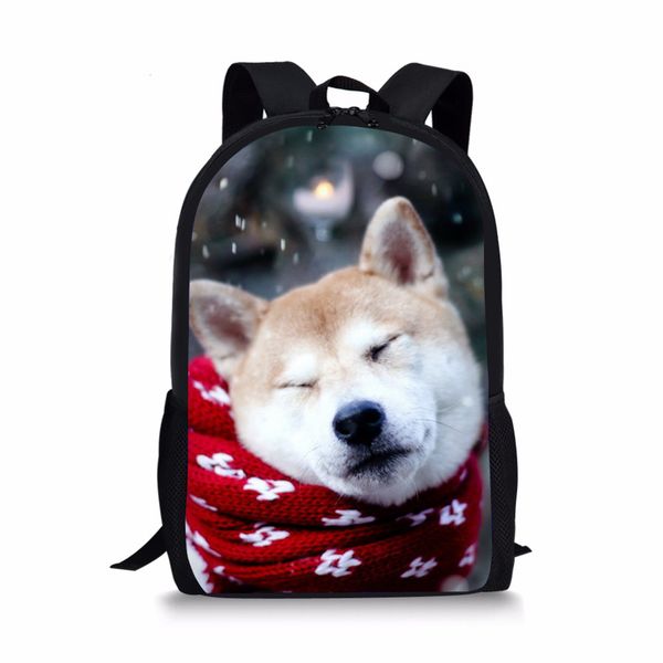 

akita dog school bag for girls cute animals schoolbags boys primary student bookbags pet children schoolbags book back pack t200709