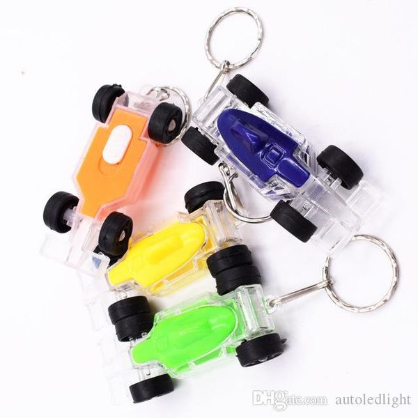 

led toy racing car accessories buckle with light keychain creative flash keychain small gifts size 6.3cm