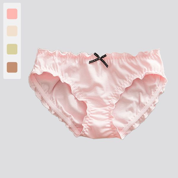 

norns mid-waist cotton underwear female cotton antibacterial crotch cute girl japanese hips ladies plus size briefs, Black;pink