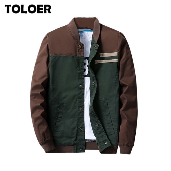 

men's bomber jacket 2020 fashion korean stitching slim jacket men spring autumn casual stand collar baseball uniform coats 5xl, Black;brown