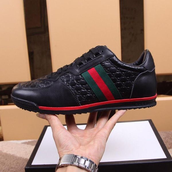 

fast delivery men 's ace signature sneaker mens shoes comfortable outdoor walking shoes lace -up low casual men shoes herren sport, Black