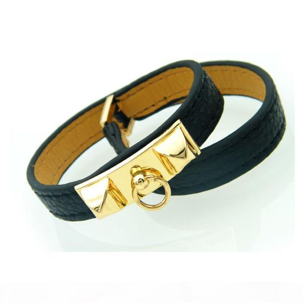

vintage multilayer pu leather lover h bracelets for women cuff bangles men gold buckle wristband pulseras hombre male tangerine jewelry, Golden;silver