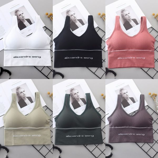 

dawang u-style vest underwear back-wrapped chest elegant underwear shockproof steel ring-sports bra yoga base vest for women, White