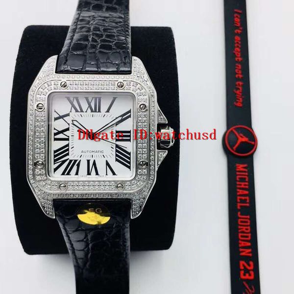 

eg factory stainless steel mens wristwatch diamond luxury watches luminous men watch sapphire waterproof swiss eta2824 automatic mechanical, Slivery;brown