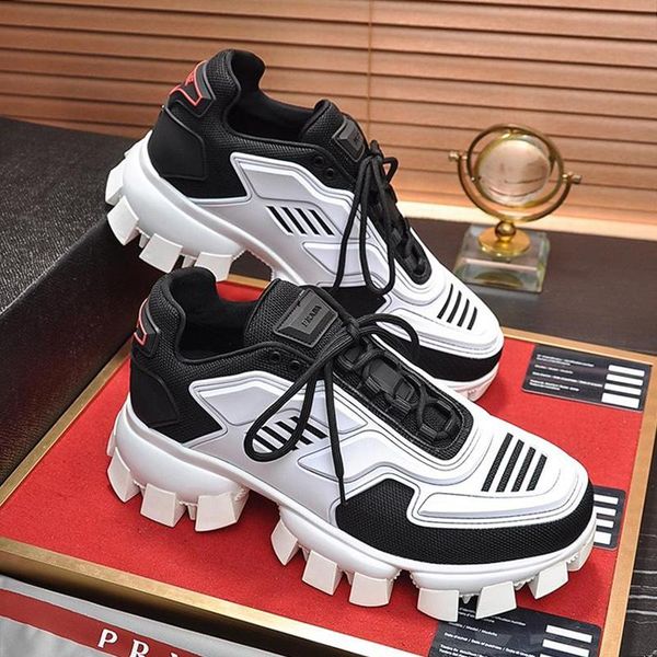 

drop ship mens shoes autumn and winter vintage shoes cloudbust thunder knit sneakers low lace -up casual men shoes herren sportschuhe, Black