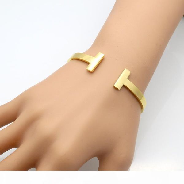 

2017 luxury fashion new stainless steel double t love bracelet jewelry cuff 18k rose gold plate bangles bracelets for women love bracelet, Black