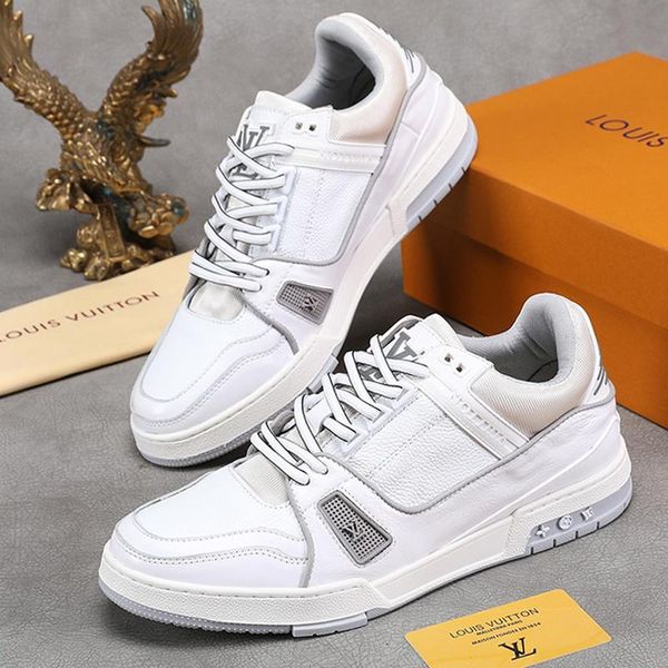 

trainer sneaker men 's shoes scarpe da uomo di lusso breathable shoes fashion soft footwears vintage lace -up luxury men, Black