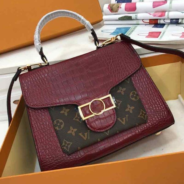 

women fashion vintage style bags cowhide crocodile pattern shoulder bag brown color messenger bag flaps chain bag purse shopping tote type2
