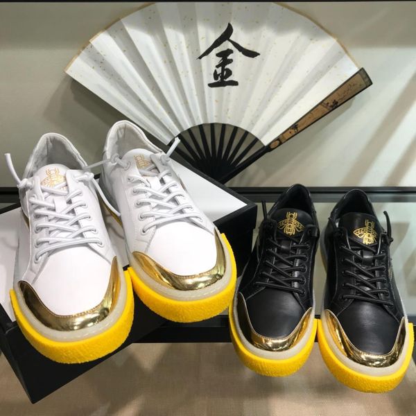 

2019 new leather men's shoes street fashion casual shoes white shoes british men original box packaging 38-4411, Black