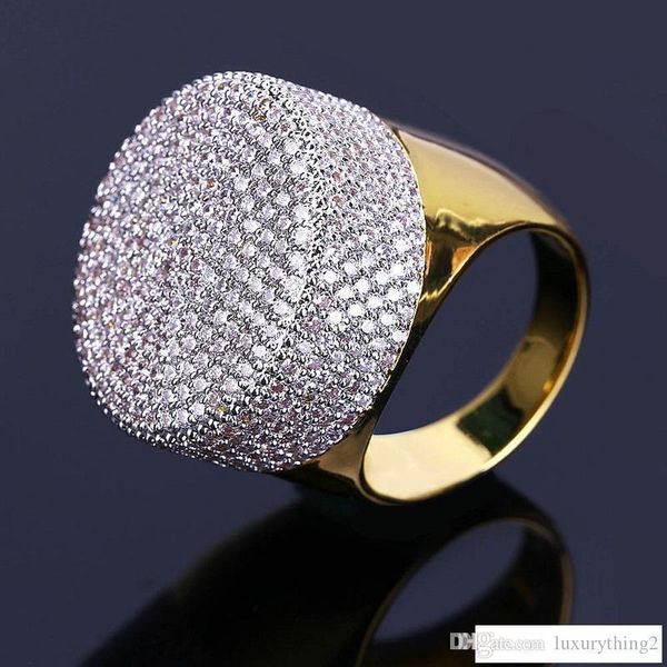 

mens hip hop gold rings jewelry fashion iced out rings gemstone simulation diamond rings for men, Golden;silver