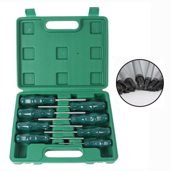 

eight-piece set of hexagonal head screwdriver set, threaded screwdriver, magnetic screwdriver with medium hole t8t25