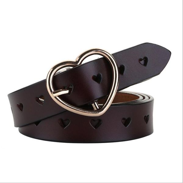 

jxqbsydk luxury belts for women fashion personalized heart buckle genuine leather waist belts 2020, Black;brown