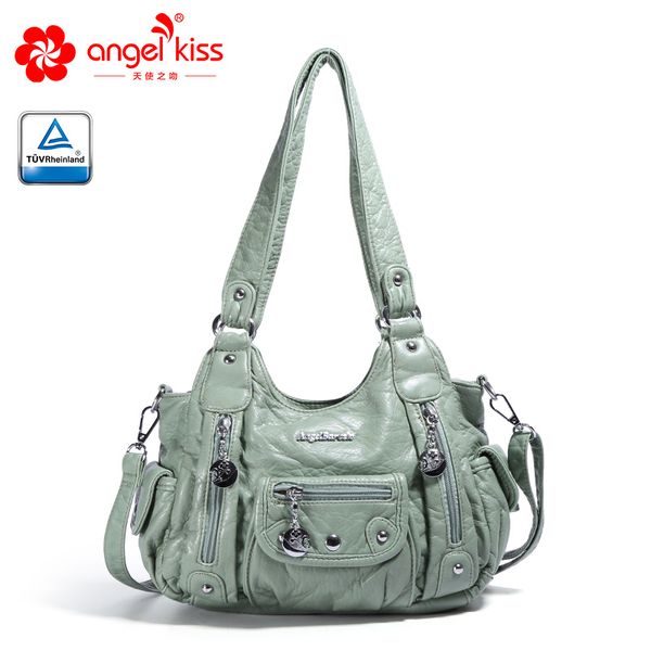 

angelkiss casual handbags for ladies girls soft pu waterproof shoulder bags with pockets sling bag xs161496