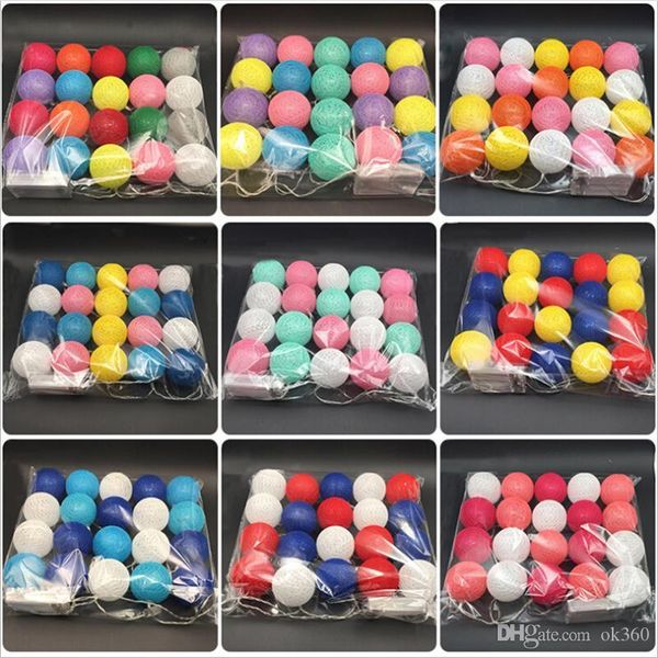 

10 20 30 globe string lights battery led garland lights warm white thai led cotton ball light chain party christmas lights