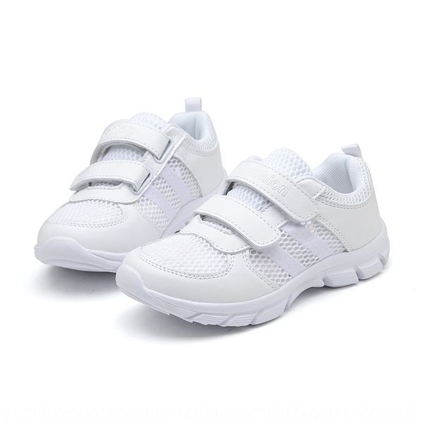 

jhqug mi pai xing children's mesh boys' breathable lightweight soft bottom non-slip girls' white single sports shoes sports s, Black
