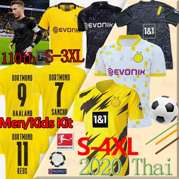 

haaland 20 21 borussia dortmund soccer jersey hazard reus 110th anniversary brandt sancho gotze reyna britische fuÃballtrikots thai, Black;yellow