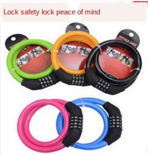 

sosm4 four-digit code motorcycle electric bicycle anti-theft lock mountain bike color lock dead flying bicycle equipment electric vehicle m, Silver