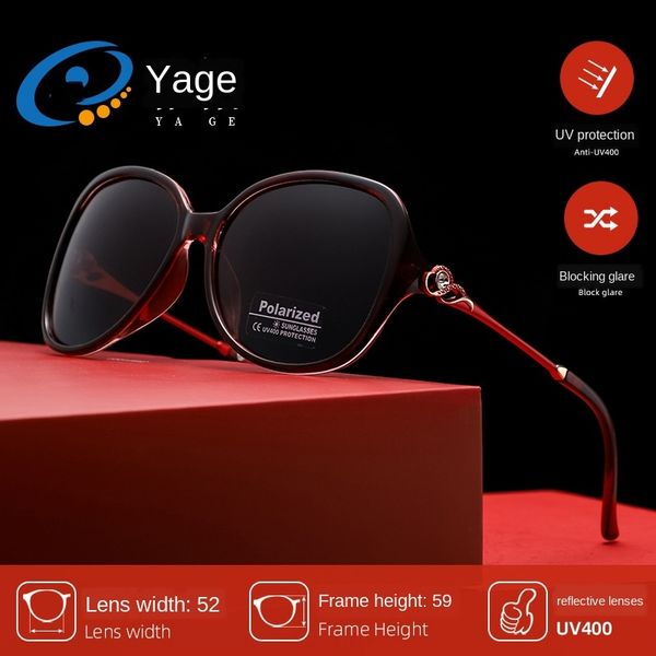

jagger yt8156 new women's all-match polarized sun with diamond large glasses sunglasses frame elegant uv-proof sunglasses, Silver