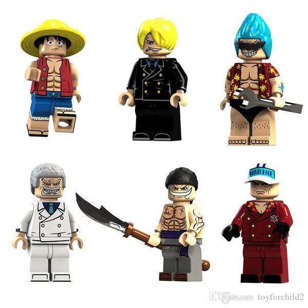 

japan anime cartoon one piece luffy garp franky sakazuki edward newgate sanji mini action figure building blocks toy